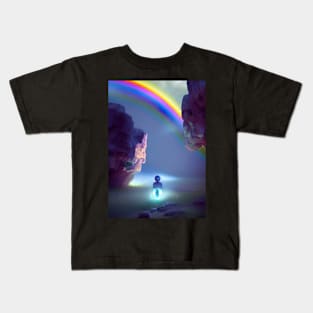 RAINBOW AND GHOST ON HALLOWEEN Kids T-Shirt